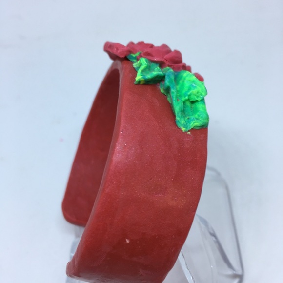 Handmade Polymer Clay Bracelet, Handmade Jewelry, Bangle Bracelet - Picture 5 of 8